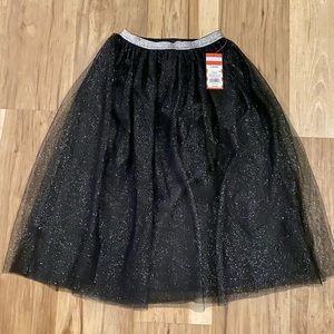 NWT - Cat & Jack (Target) black/silver tulle maxi skirt